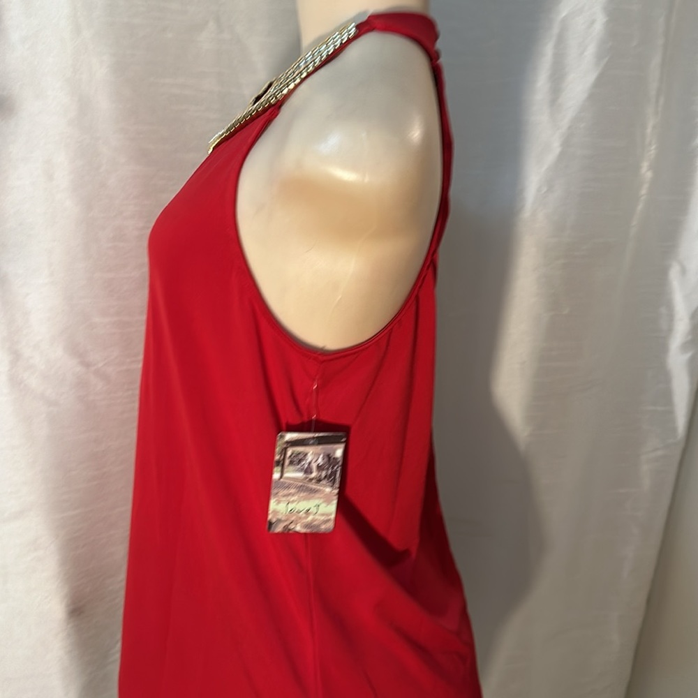 love J Red Sleeveless Blouse Size Large - Picture 3 of 5